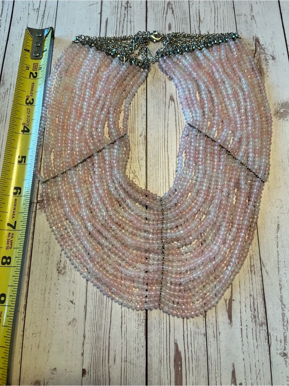Multi-Strand Y2K Pink Beaded Barbiecore Statement Necklace